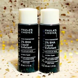 2x~Paula’s Choice~Exfoliate~2% BHA Liquid Exfoliant~Travel Size~NWOB~